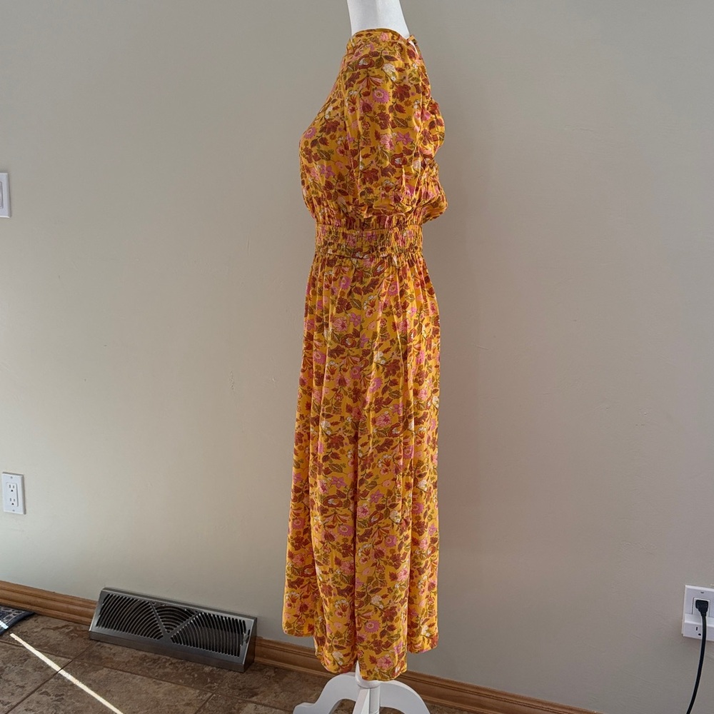 Loft Women's Small Yellow Short Sleeve Dress - Picture 3 of 12